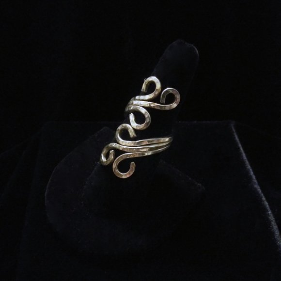 Vintage Gypsy Boho Sterling Silver Scroll Ring - Picture 2 of 4